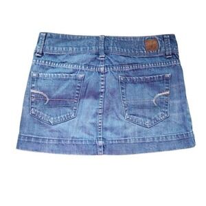 y2k american eagle low rise denim micro mini skirt bratz size S